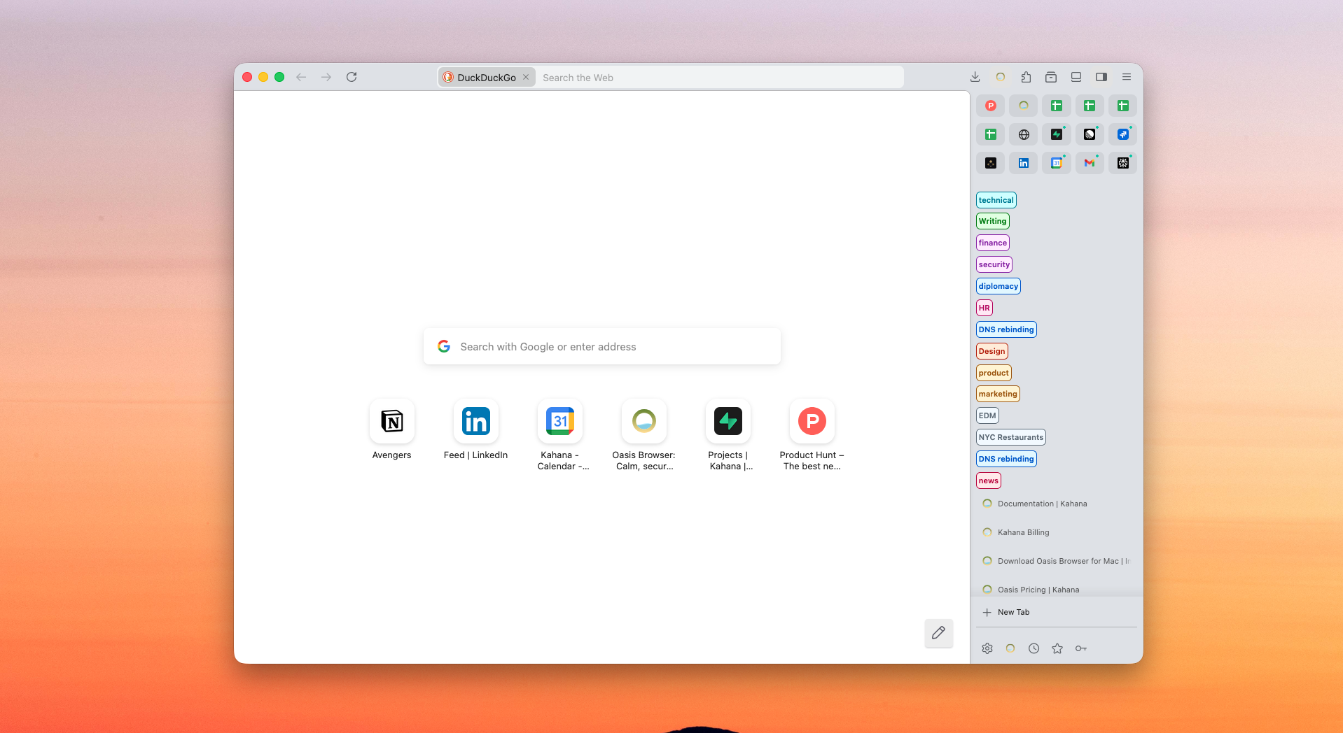 Oasis Browser for Mac — captura 3